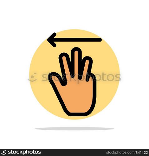 Hand, Hand Cursor, Up, Left Abstract Circle Background Flat color Icon