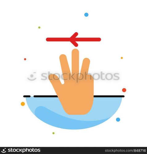 Hand, Hand Cursor, Up, Left Abstract Flat Color Icon Template