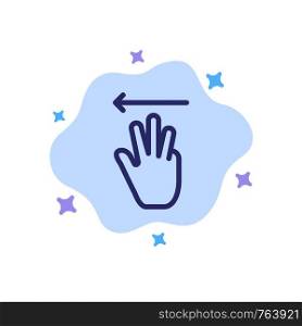 Hand, Hand Cursor, Up, Left Blue Icon on Abstract Cloud Background