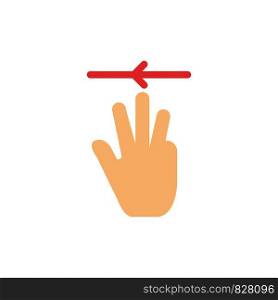 Hand, Hand Cursor, Up, Left Flat Color Icon. Vector icon banner Template