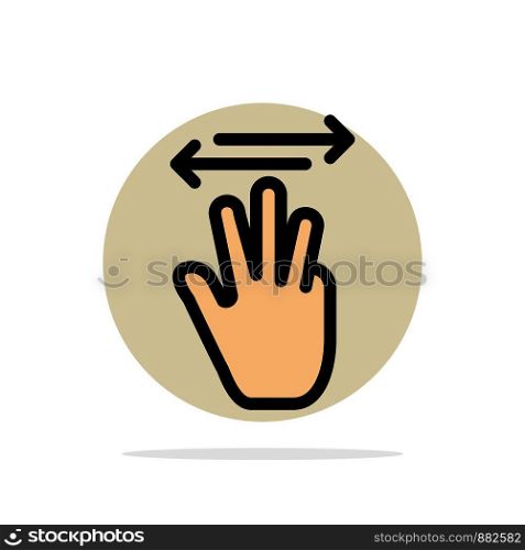 Hand, Hand Cursor, Up, Left, Right Abstract Circle Background Flat color Icon