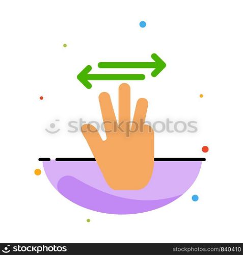 Hand, Hand Cursor, Up, Left, Right Abstract Flat Color Icon Template