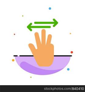 Hand, Hand Cursor, Up, Left, Right Abstract Flat Color Icon Template