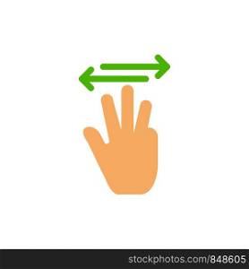 Hand, Hand Cursor, Up, Left, Right Flat Color Icon. Vector icon banner Template