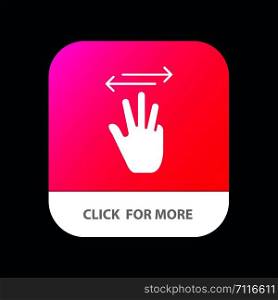 Hand, Hand Cursor, Up, Left, Right Mobile App Button. Android and IOS Glyph Version
