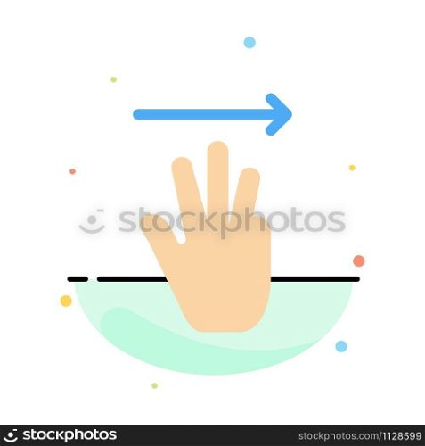 Hand, Hand Cursor, Up, Right Abstract Flat Color Icon Template