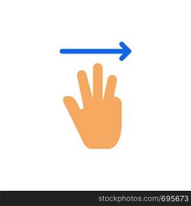 Hand, Hand Cursor, Up, Right Flat Color Icon. Vector icon banner Template
