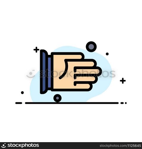 Hand, Handshake, Agreement, Office Business Flat Line Filled Icon Vector Banner Template