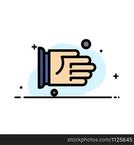 Hand, Handshake, Agreement, Office Business Flat Line Filled Icon Vector Banner Template