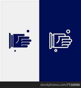 Hand, Handshake, Agreement, Office Line and Glyph Solid icon Blue banner Line and Glyph Solid icon Blue banner