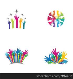 Hand happy celebration vector icon design