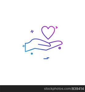 hand heart love valentine icon vector design