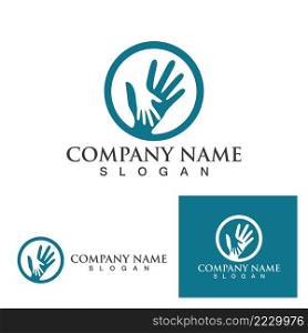 Hand help logo and symbol vector