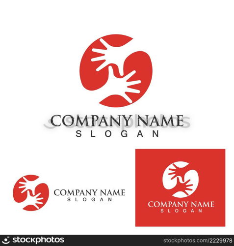 Hand help logo and symbol vector