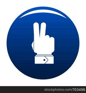Hand hey icon vector blue circle isolated on white background . Hand hey icon blue vector