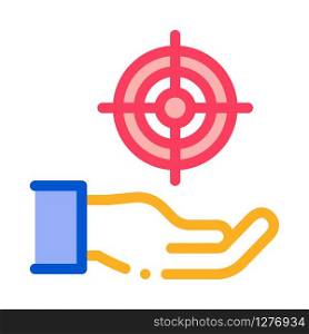 Hand Hold Target Icon Vector. Outline Hand Hold Target Sign. Color Isolated Contour Symbol Illustration. Hand Hold Target Icon Vector Outline Illustration