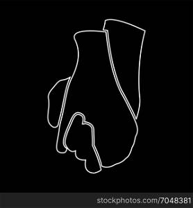 hand holding another hand , sign of love art vector icon .. Hand holding another hand , sign of love icon .