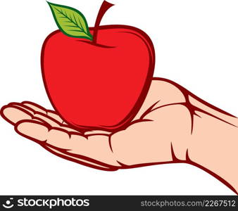 Hand holding apple