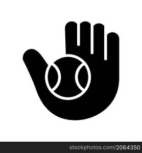 hand holding baseball icon vector illustration