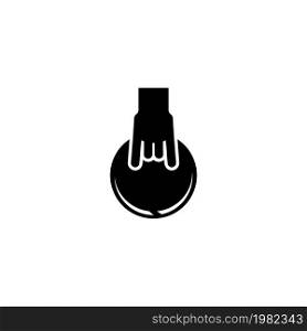 Hand holding Bowling Ball. Flat Vector Icon. Simple black symbol on white background. Hand holding Bowling Ball Flat Vector Icon
