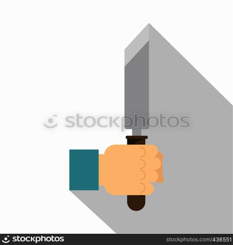 Hand holding chisel icon. Flat illustration of hand holding chisel vector icon for web on white background. Hand holding chisel icon, flat style