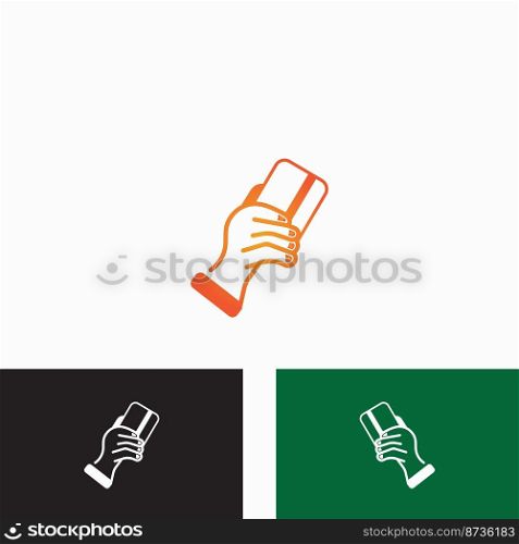 Hand holding credit card business icon image design 