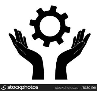 hand holding gear , engineer symbol