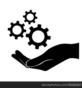 hand holding gear , engineer symbol