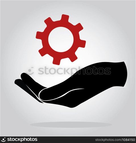 hand holding gear , engineer symbol