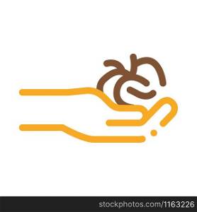 Hand Holding Hair Icon Vector. Outline Hand Holding Hair Sign. Isolated Contour Symbol Illustration. Hand Holding Hair Icon Vector Outline Illustration