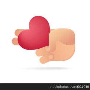 hand holding heart icon. concept of love vector illustration EPS10