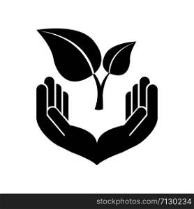 Hand holding Leaf Icon