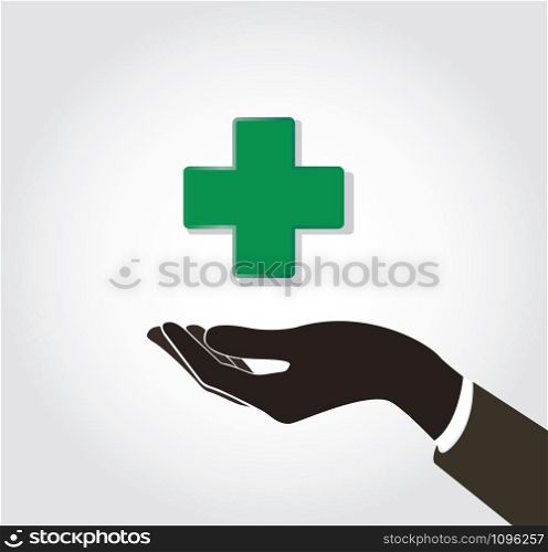 hand holding medical icon vector