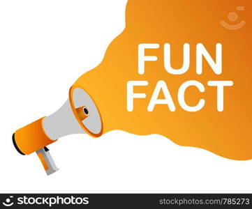 Hand holding megaphone - Fun fact. Vector illustration.. Hand holding megaphone - Fun fact. Vector stock illustration.