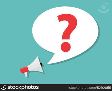 Hand holding Megaphone with Speech Bubble. Vector Illustration.. Hand holding Megaphone with Speech Bubble. Vector Illustration