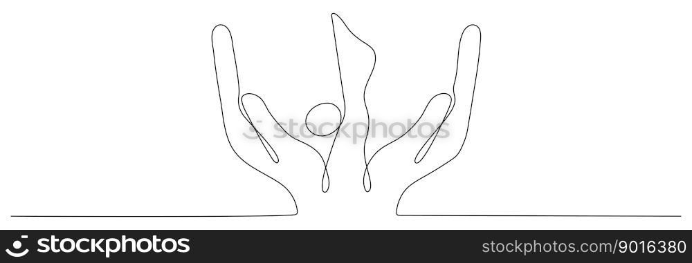 Hand holds music note continuous one line drawing. Vector isolated on white.. Hand holds music note continuous one line drawing.