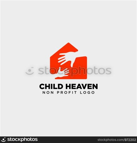 hand home charity logo template vector illustration icon element isolated - vector. hand home charity logo template vector illustration icon element