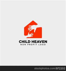 hand home charity logo template vector illustration icon element isolated - vector. hand home charity logo template vector illustration icon element