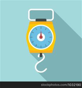 Hand hook scales icon. Flat illustration of hand hook scales vector icon for web design. Hand hook scales icon, flat style