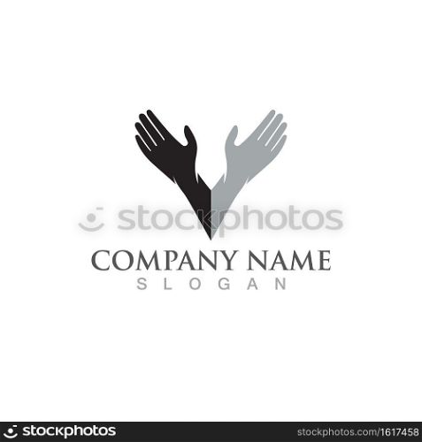 Hand hope  logo and symbol vector image