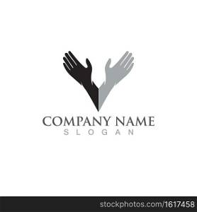 Hand hope  logo and symbol vector image