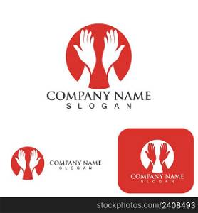 Hand hope logo and symbol vector template