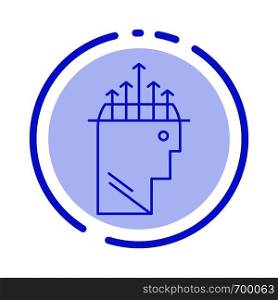 Hand, Hypnosis, Data, Psychology Blue Dotted Line Line Icon