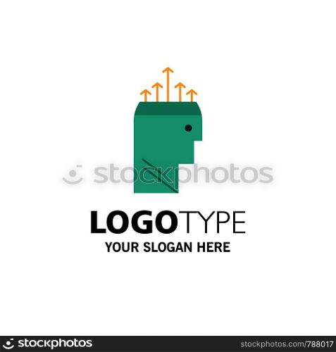 Hand, Hypnosis, Data, Psychology Business Logo Template. Flat Color