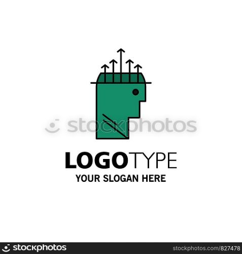 Hand, Hypnosis, Data, Psychology Business Logo Template. Flat Color