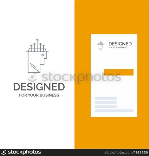 Hand, Hypnosis, Data, Psychology Grey Logo Design and Business Card Template