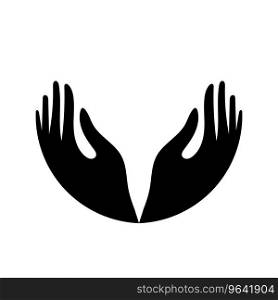Hand icon cupped hands Royalty Free Vector Image