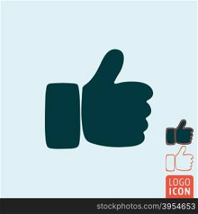 Hand icon. Hand symbol. Thumb up icon isolated. Vector illustration. Hand icon isolated
