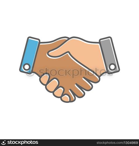 hand icon, handshake icon in trendy flat design
