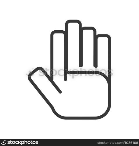 Hand icon in simple vector style